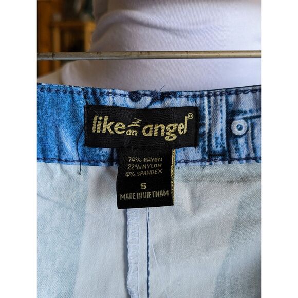 NWT  Like an Angel denim patch stretch leggings  Sz S - Picture 7 of 13